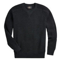 Waffle-Knit Cotton-Wool Sweater Black Heather - Sweater