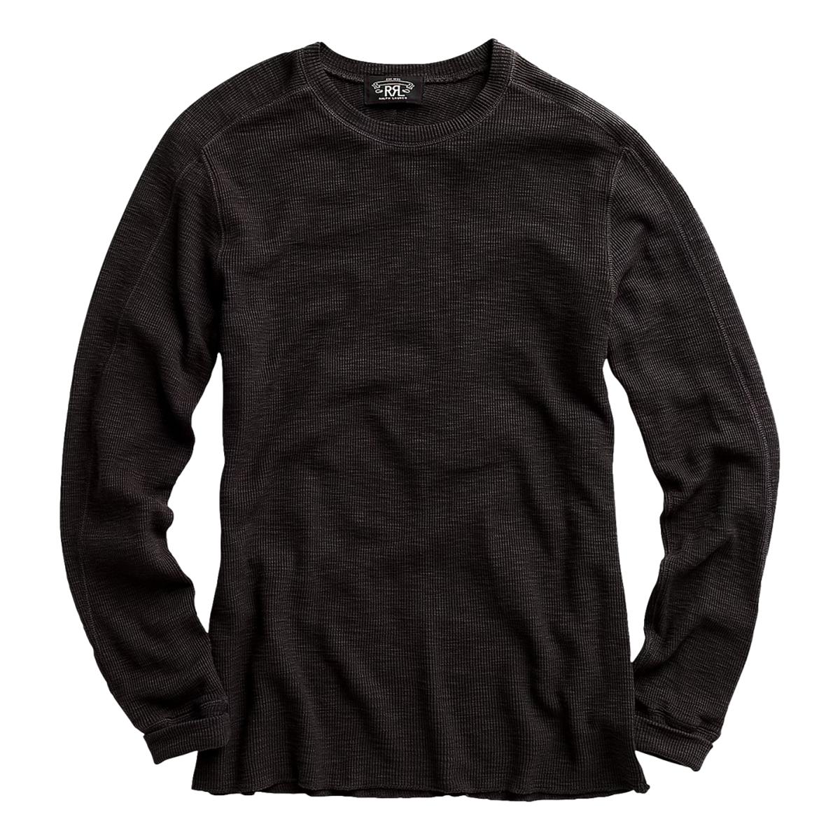 Waffle-Knit Crewneck Faded Black Canvas - Henley