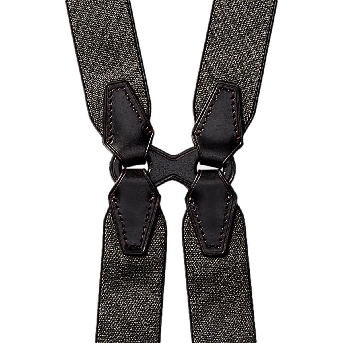 Warren Stretch Jaspé Braces Charcoal Grey - Suspenders