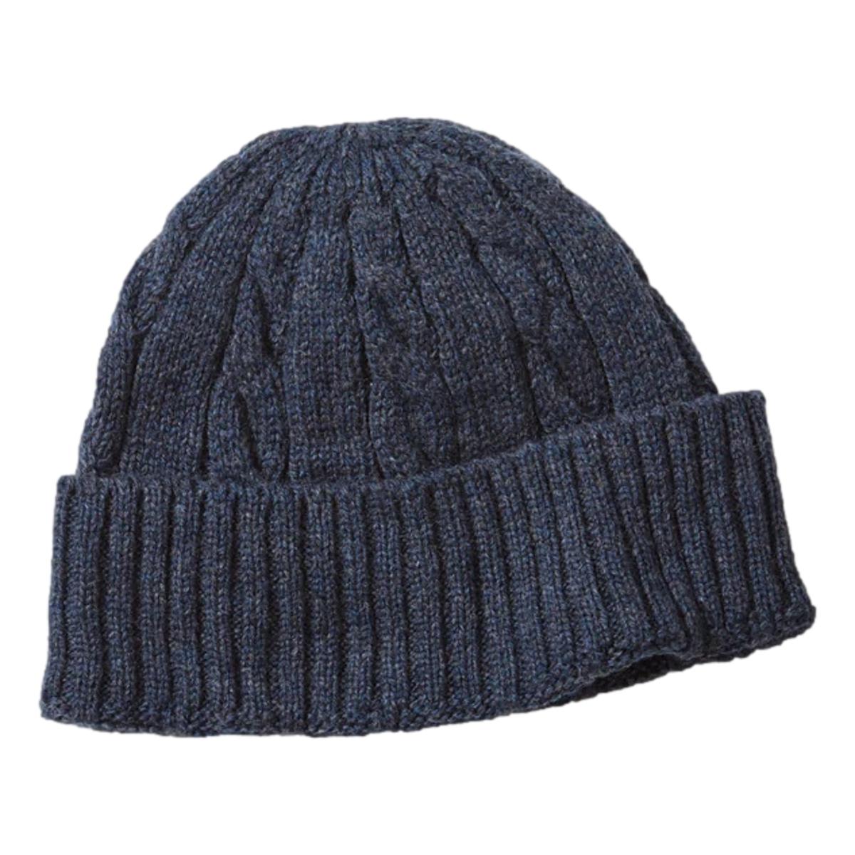 Washable Merino Cable Watch Cap Navy - Hat