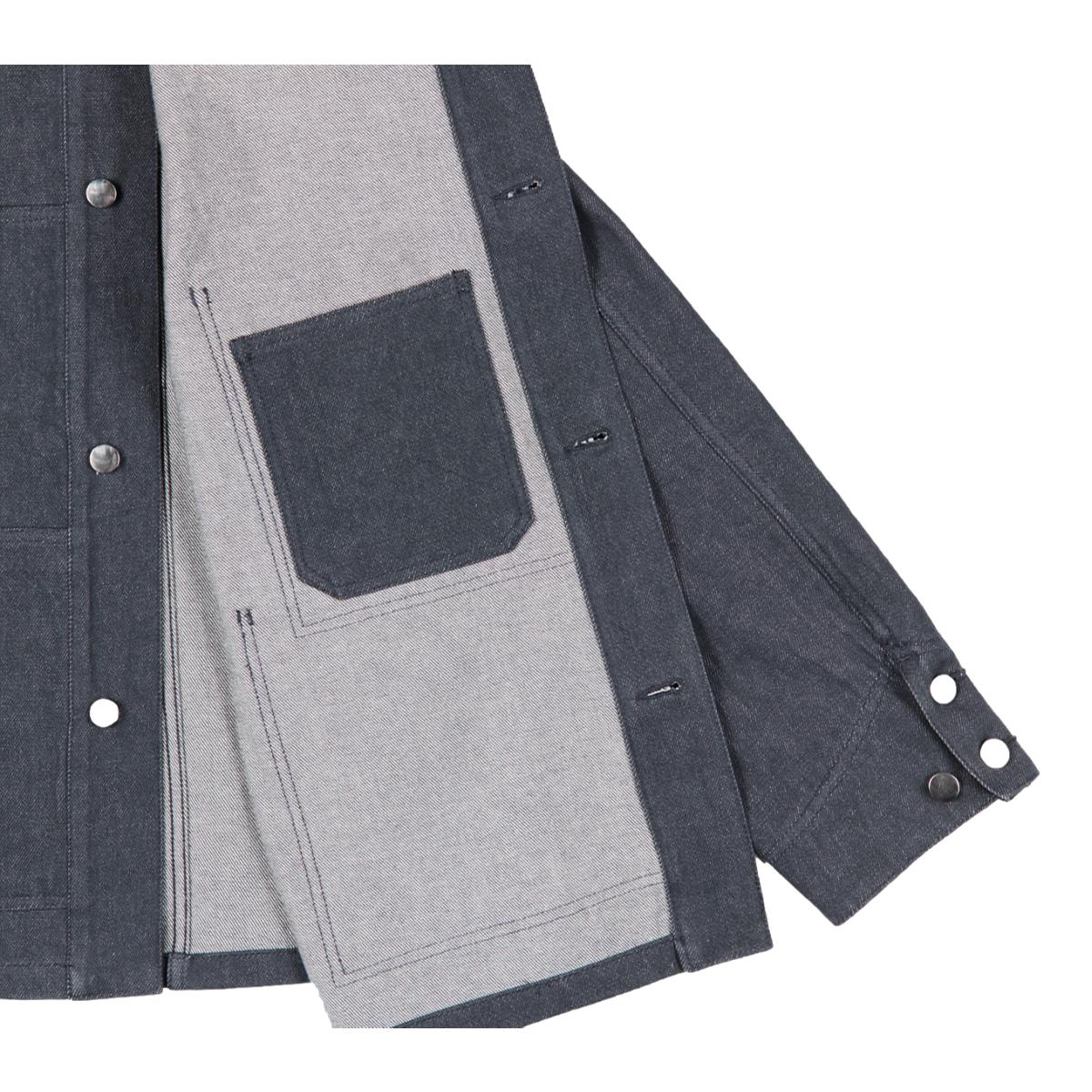 Washed 13.5oz Cotton Charcoal Cone Denim - Chore Coat