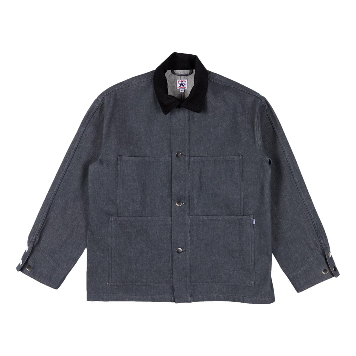 Washed 13.5oz Cotton Charcoal Cone Denim - Chore Coat