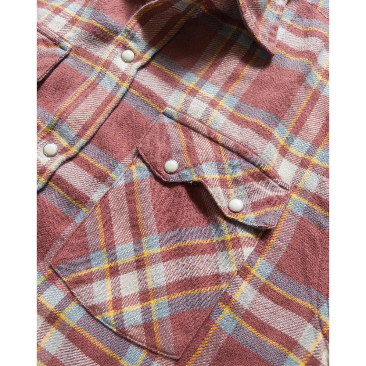 Washed Flannel Pearlsnap Shirt Autumn Rust - Shirt