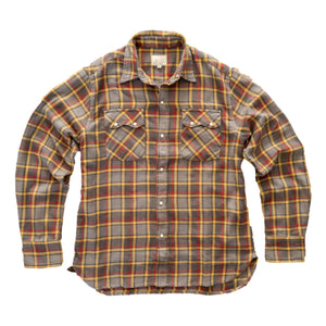 Washed Flannel Pearlsnap Shirt Dusk Plaid - Shirt