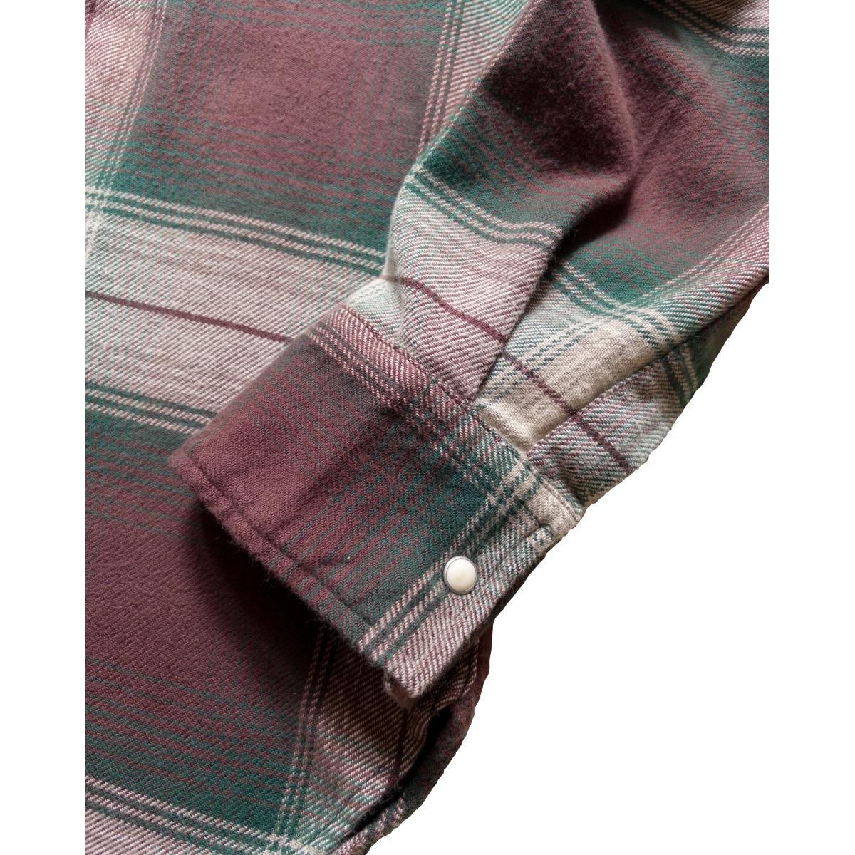 Washed Flannel Pearlsnap Shirt Grizzly Shadow Plaid - Shirt