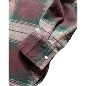 Washed Flannel Pearlsnap Shirt Grizzly Shadow Plaid - Shirt