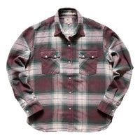 Washed Flannel Pearlsnap Shirt Grizzly Shadow Plaid - Shirt