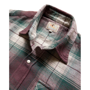 Washed Flannel Pearlsnap Shirt Grizzly Shadow Plaid - Shirt