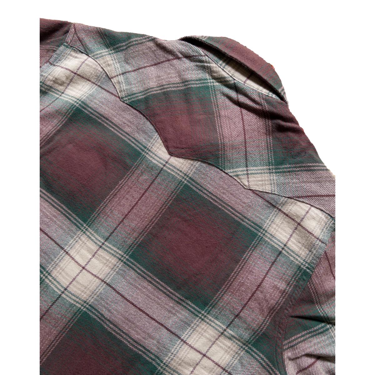 Washed Flannel Pearlsnap Shirt Grizzly Shadow Plaid - Shirt