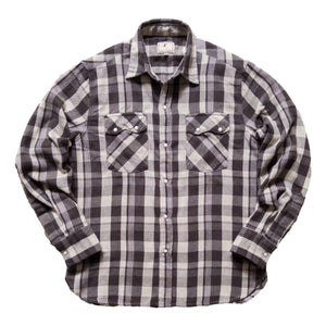 Washed Flannel Pearlsnap Shirt Night Pitch - Shirt
