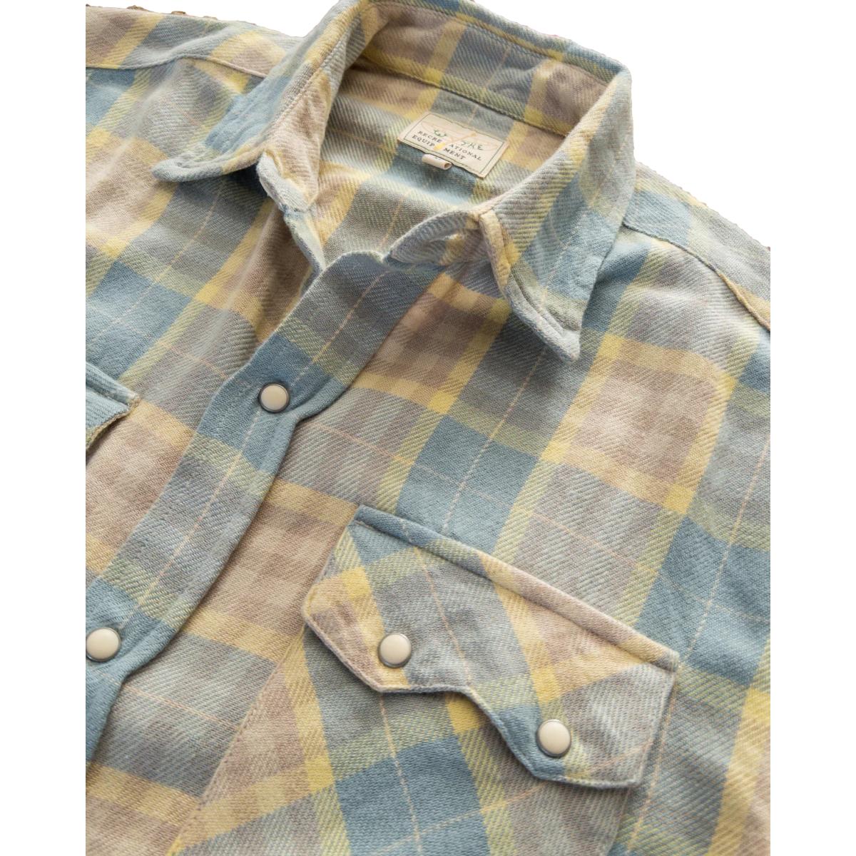 Washed Flannel Pearlsnap Shirt Sand Dunes Sunrise - Shirt