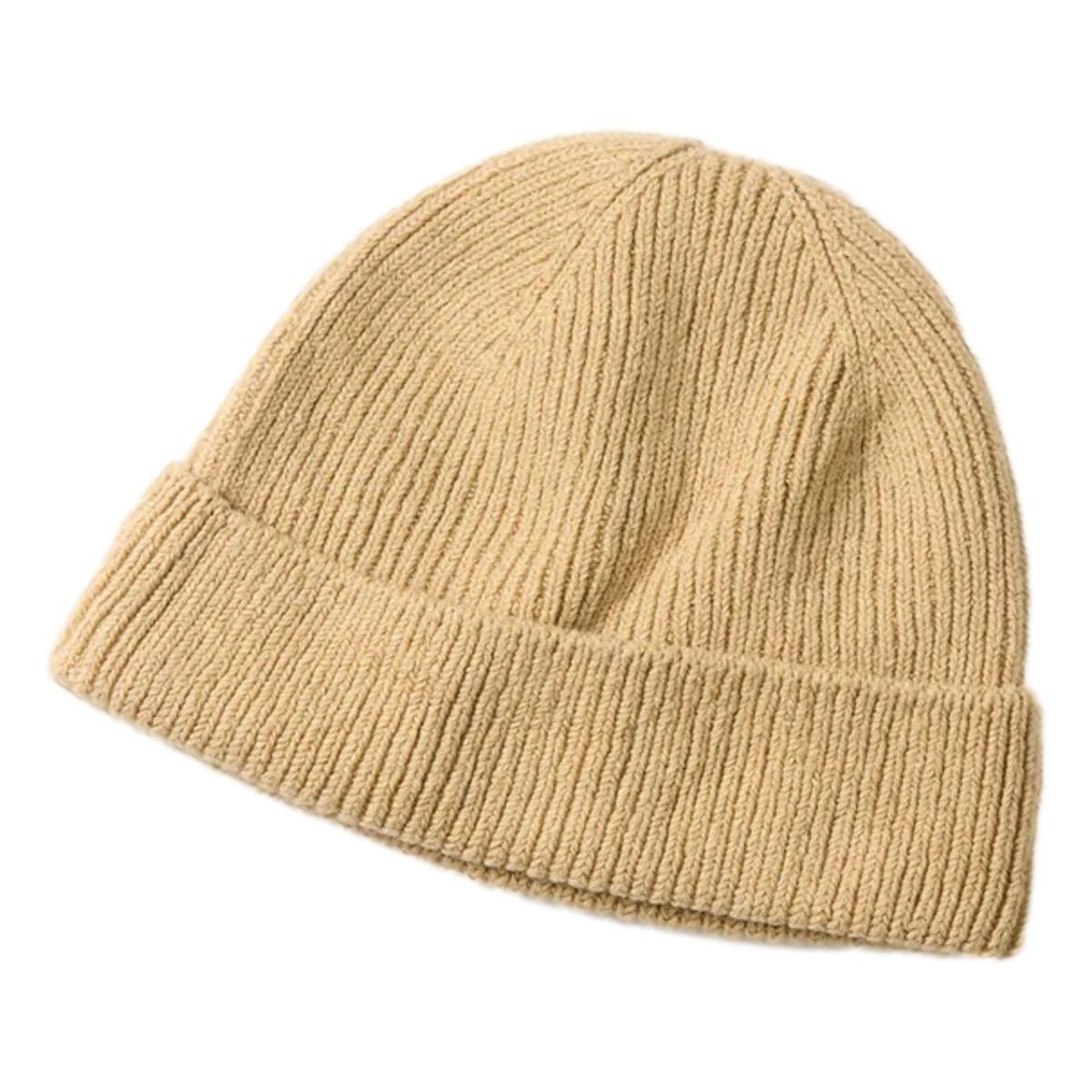 Washed Recycled Cotton Beanie Beige - Hat