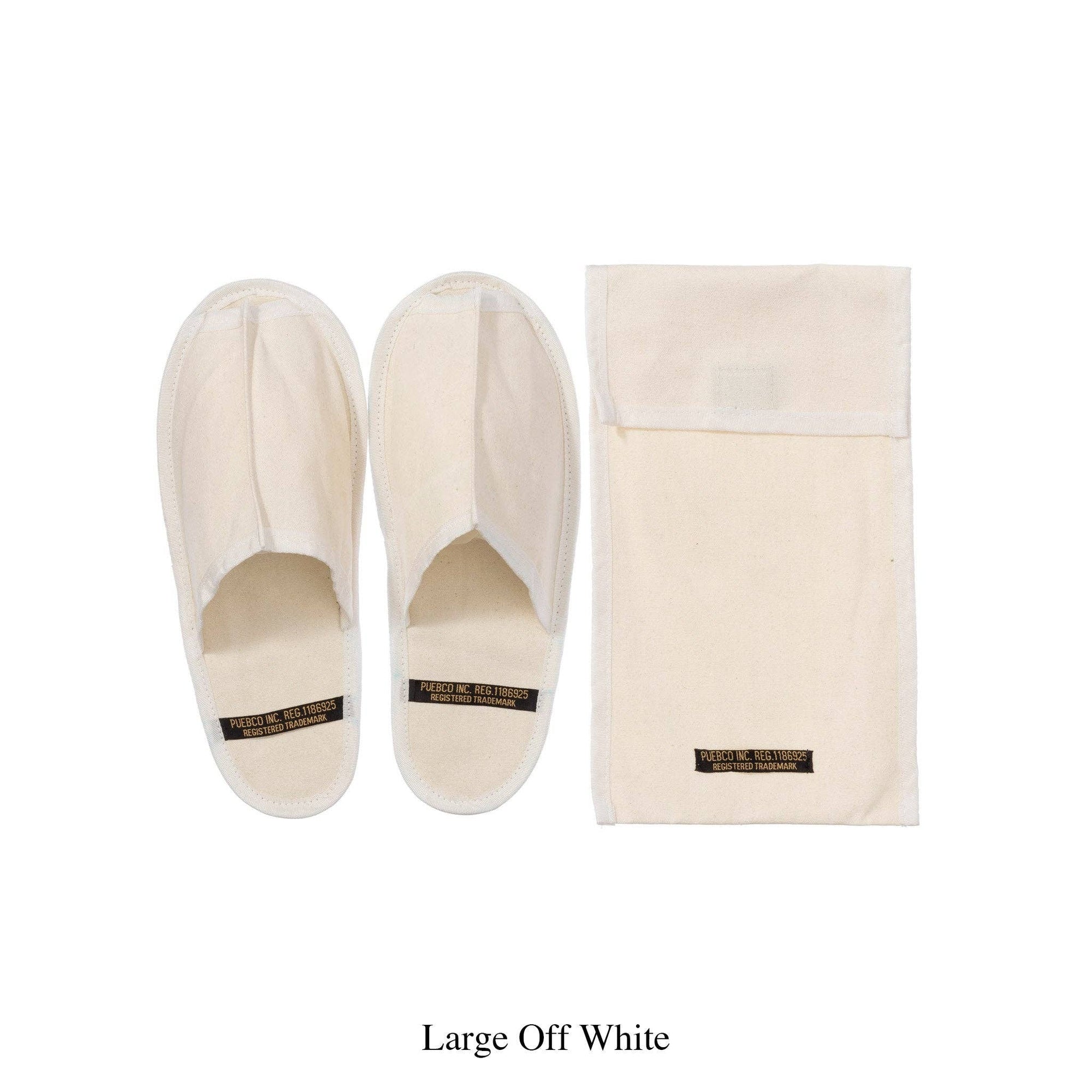 Waxed Canvas Portable Slipper Off White Large - slippers