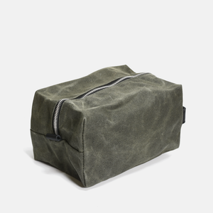 Curated Basics - Waxed Cotton Dopp Kit: Dark Green