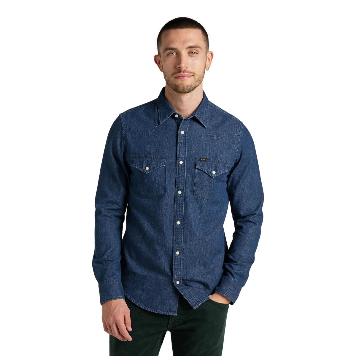 Western Denim Shirt Mid Stone - Shirt