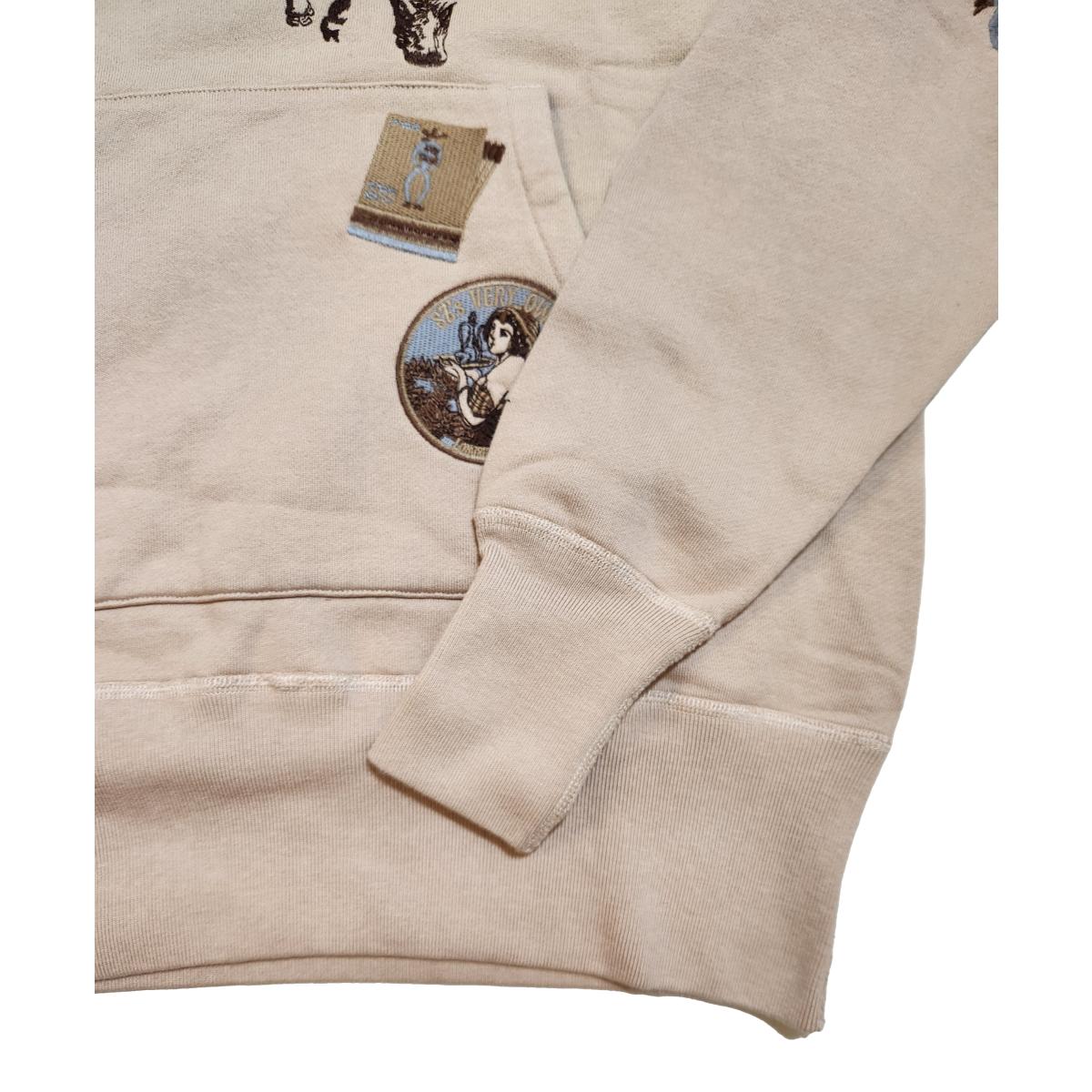 Western Hoodie Light Taupe Multi Embroidery Sweatshirt