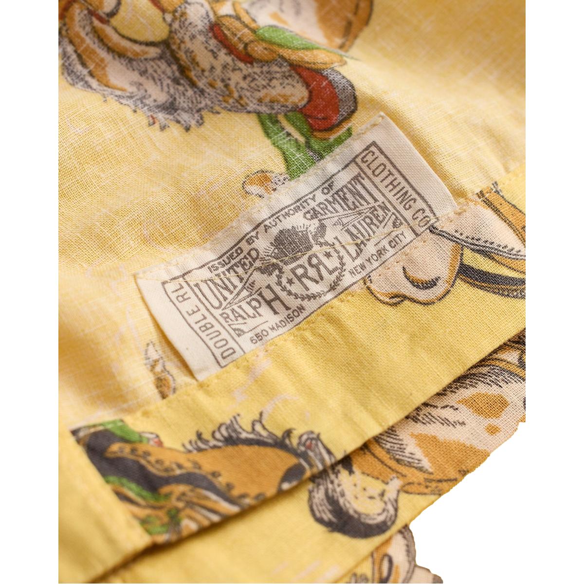 Western-Print Linen-Cotton Camp Shirt Yellow Multi - Shirt