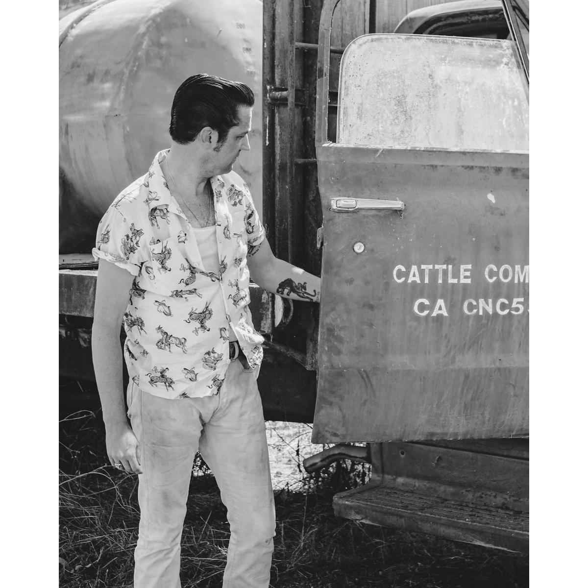 Western-Print Linen-Cotton Camp Shirt Yellow Multi - Shirt