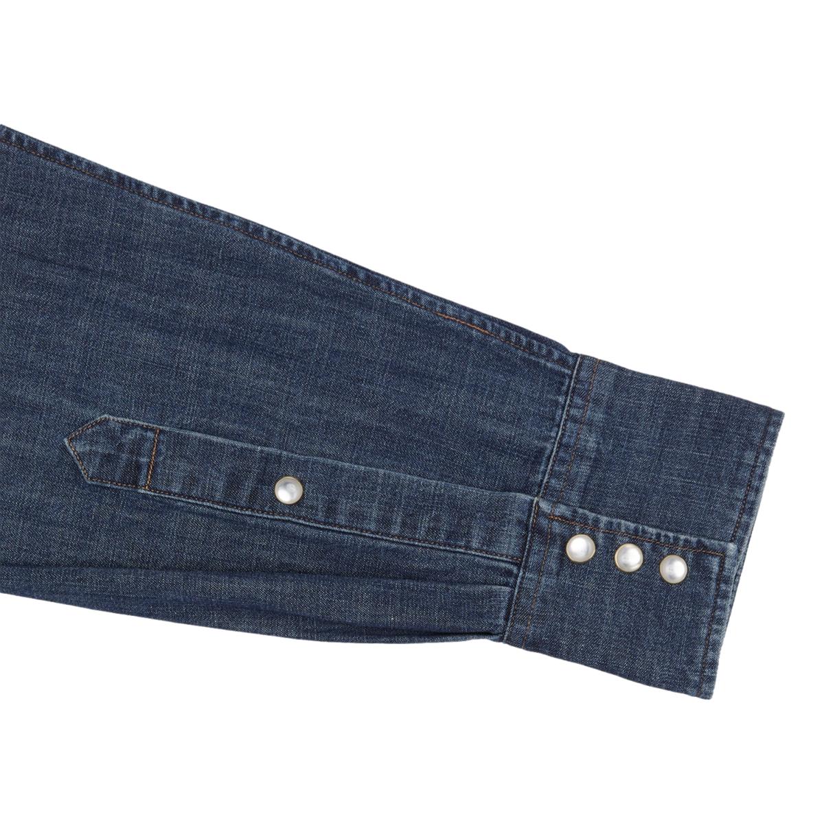 Western Work Shirt Medium Wash Indigo - Shirts