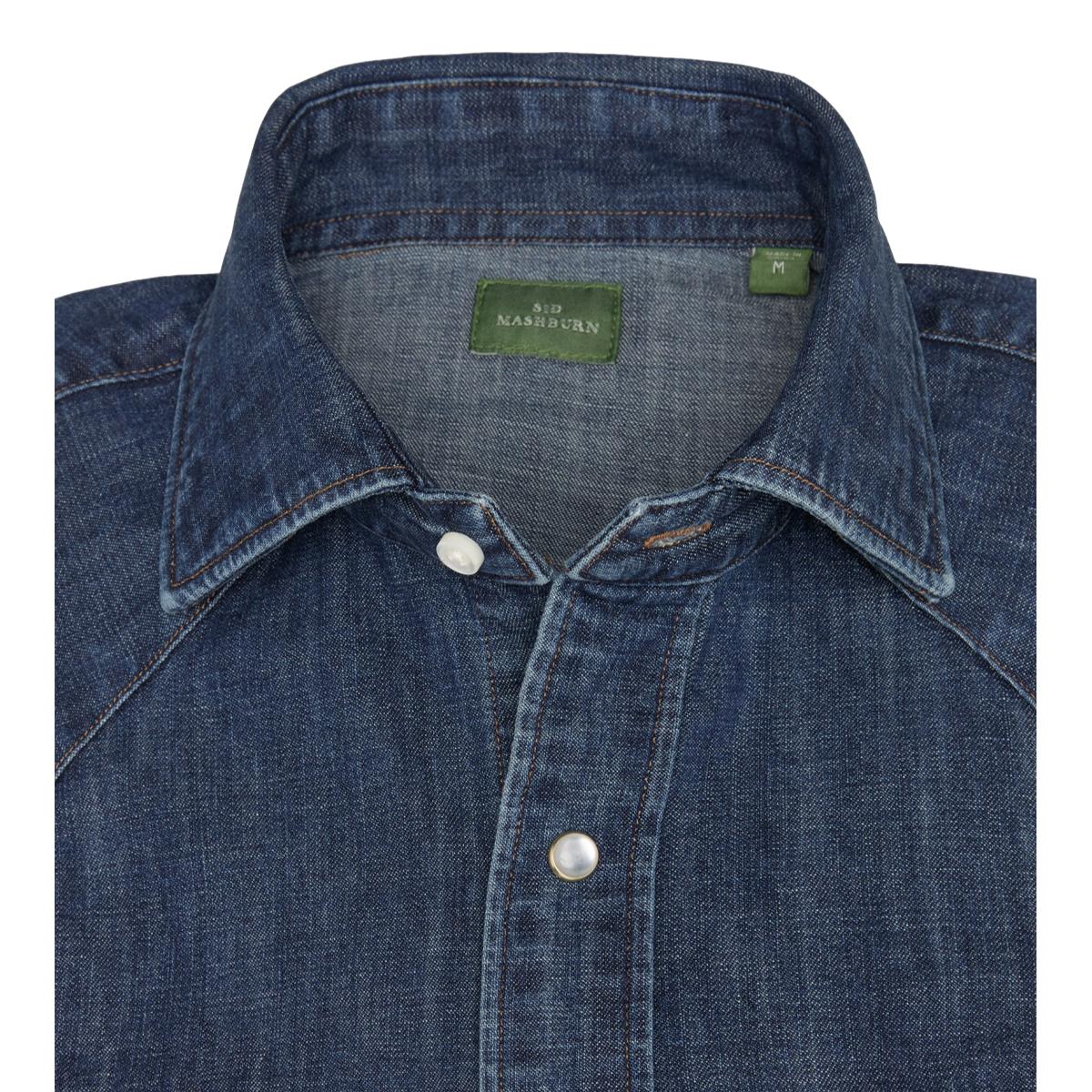 Western Work Shirt Medium Wash Indigo - Shirts