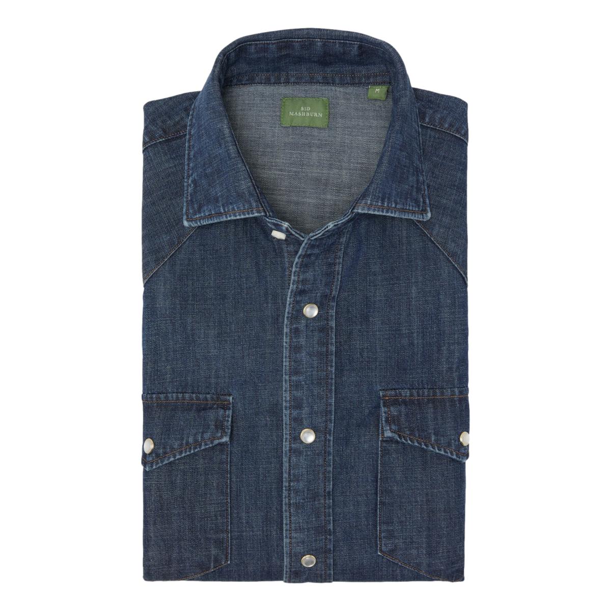 Western Work Shirt Medium Wash Indigo - Shirts