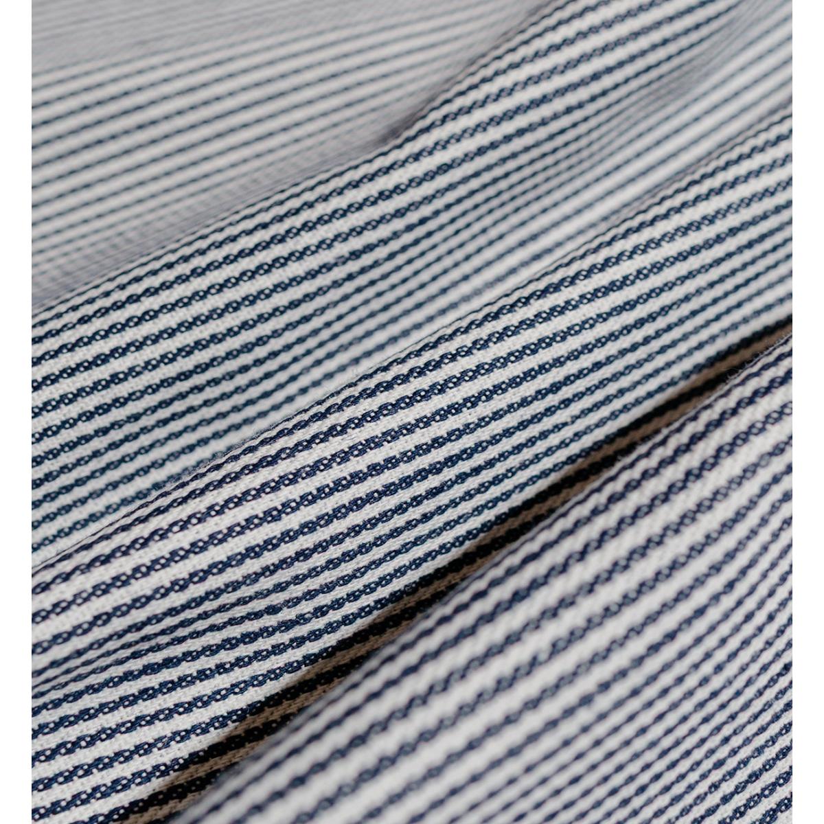 White & Indigo 8oz Narrow Stripe Denim Shirt - Shirt