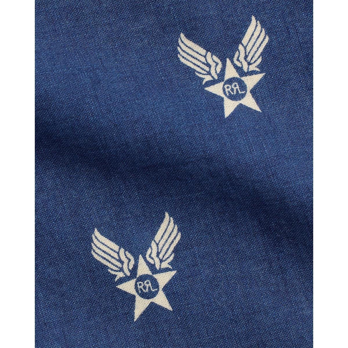 Winged-Logo Indigo Bandanna Indigo Cream - Bandanna