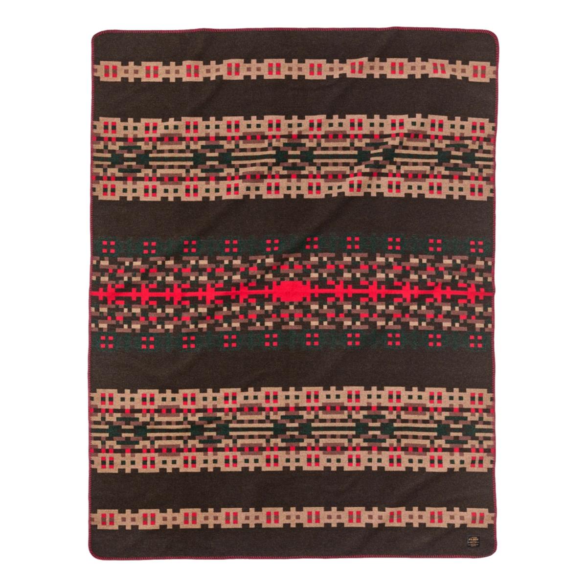 Wool-Blend Blanket Brown & Port Multi - Blanket