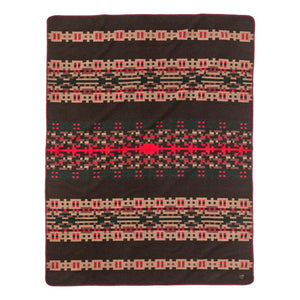 Wool-Blend Blanket Brown & Port Multi - Blanket