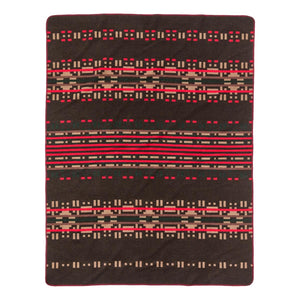 Wool-Blend Blanket Brown & Port Multi - Blanket