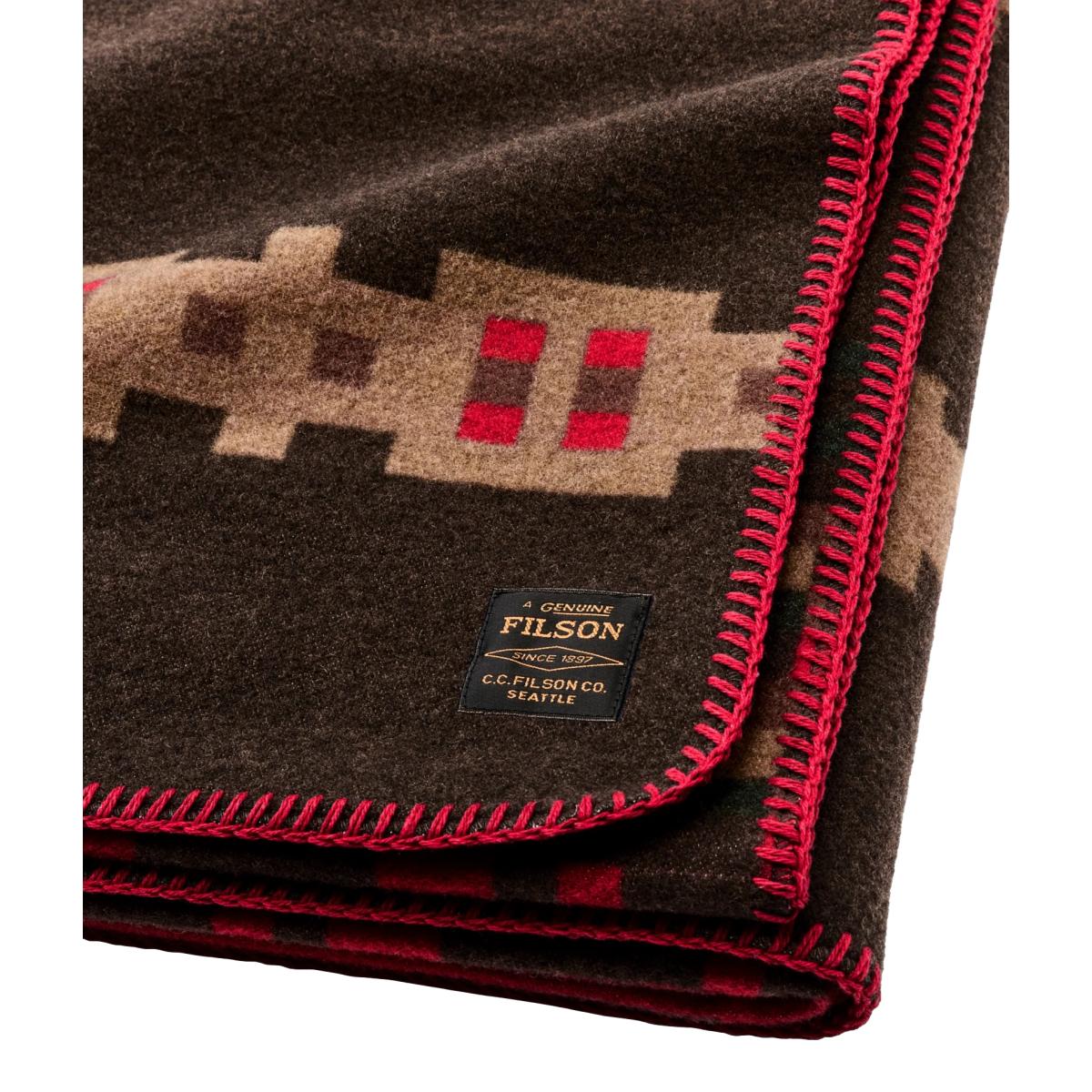 Wool-Blend Blanket Brown & Port Multi - Blanket