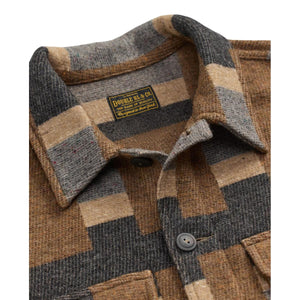 Wool-Blend Jacquard Shirt Jacket Blue Multi - outerwear