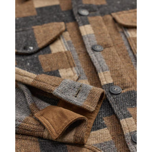 Wool-Blend Jacquard Shirt Jacket Blue Multi - outerwear