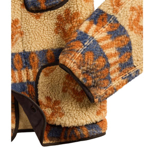 Wool-Blend Pile Fleece Jacket Orange Multi - knitwear