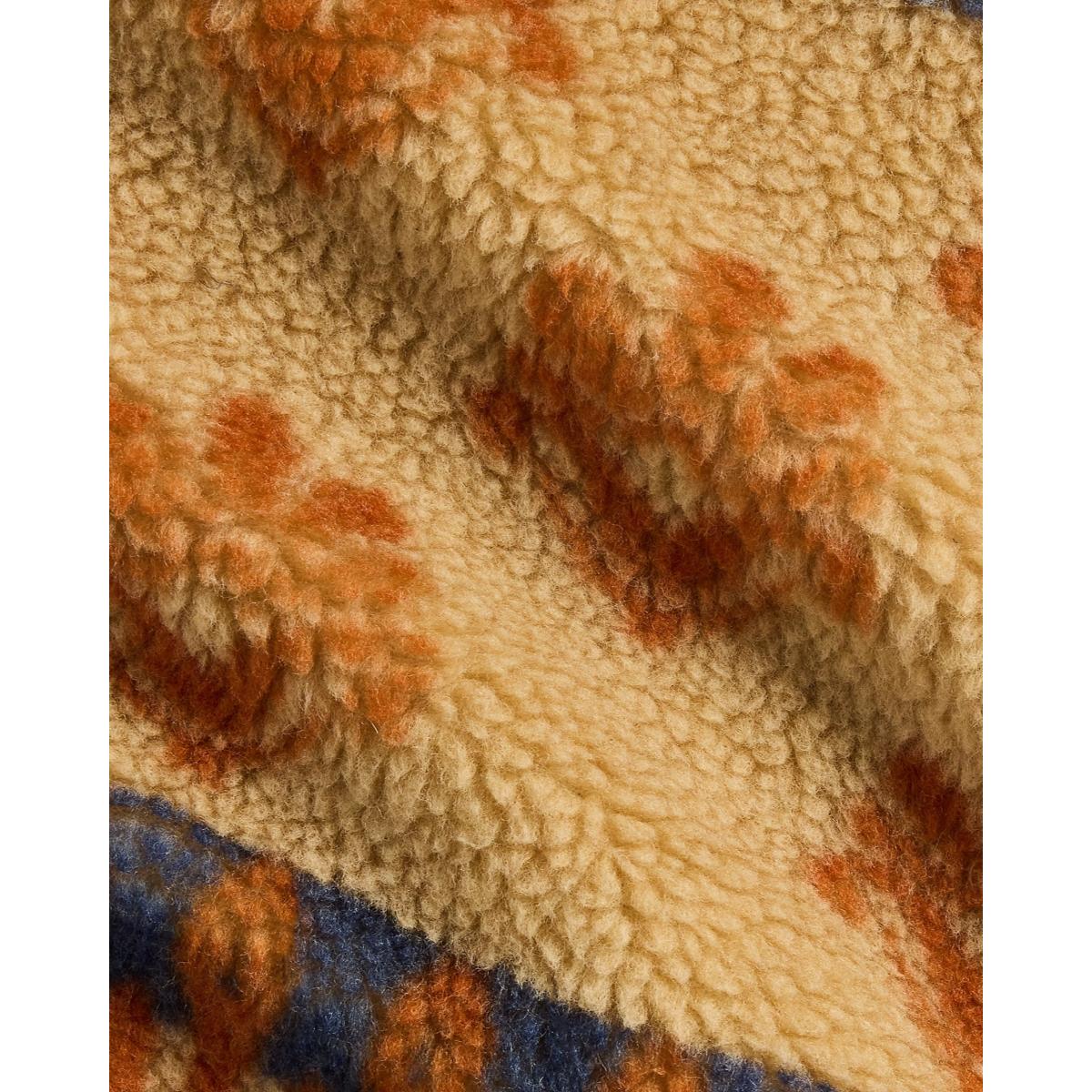 Wool-Blend Pile Fleece Jacket Orange Multi - knitwear