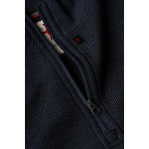 Wool Cotton Quarter Zip Dk Navy - Sweaters