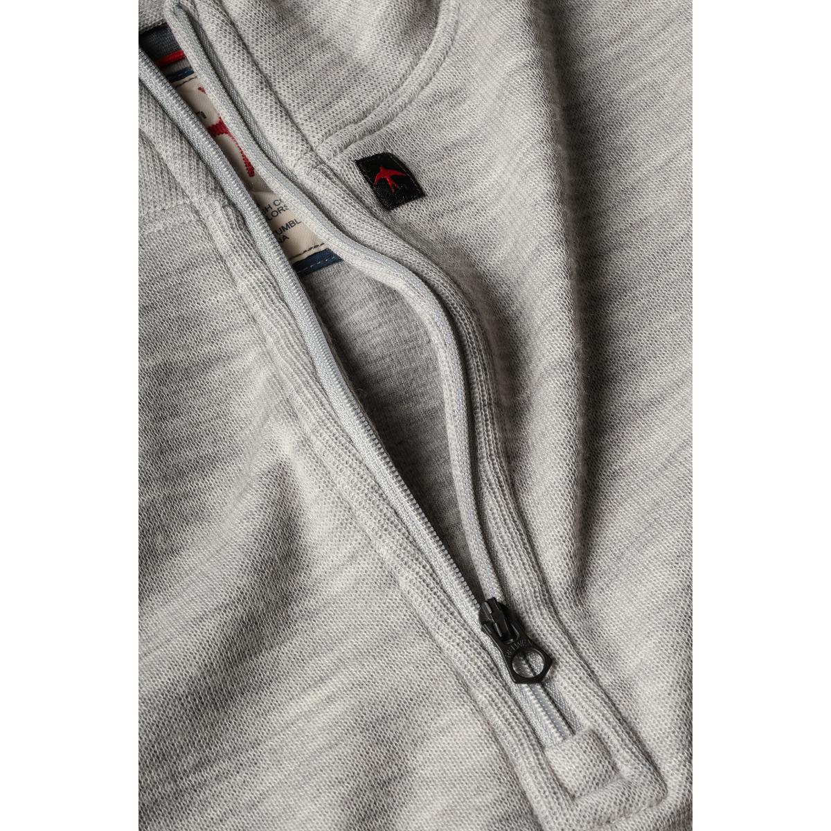 Wool Cotton Quarter Zip Lt Grey - Sweaters