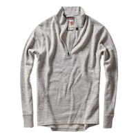 Wool Cotton Quarter Zip Lt Grey - Sweaters