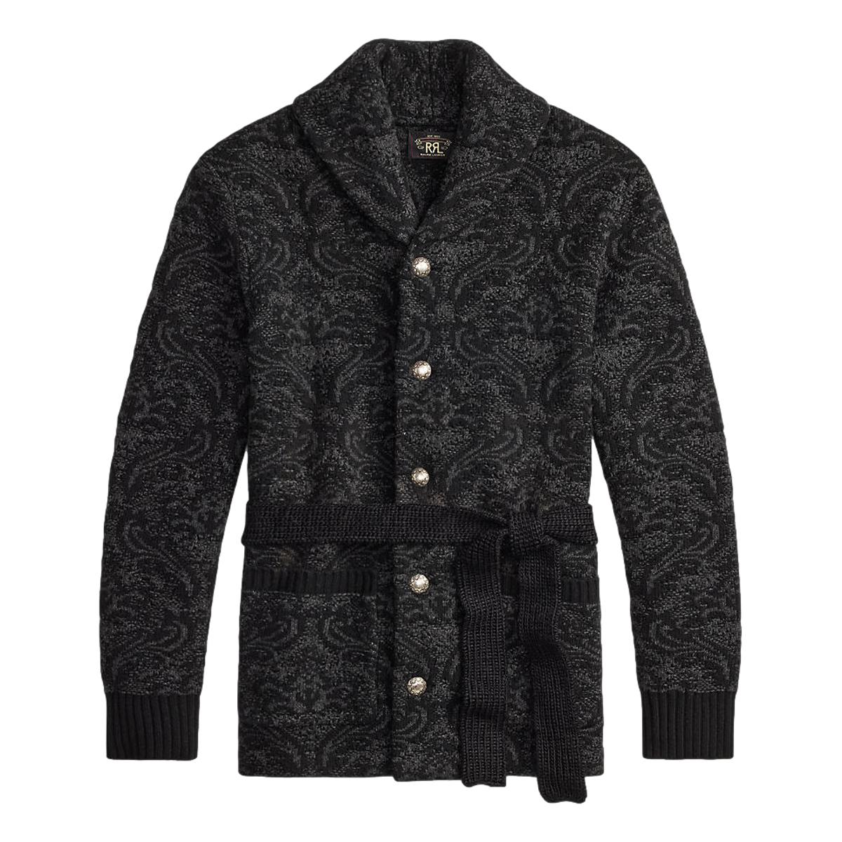 Wool-Cotton Ranch Cardigan Black Multi - Sweater