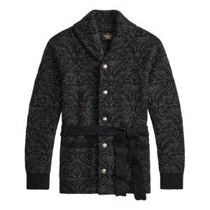 Wool-Cotton Ranch Cardigan Black Multi - Sweater