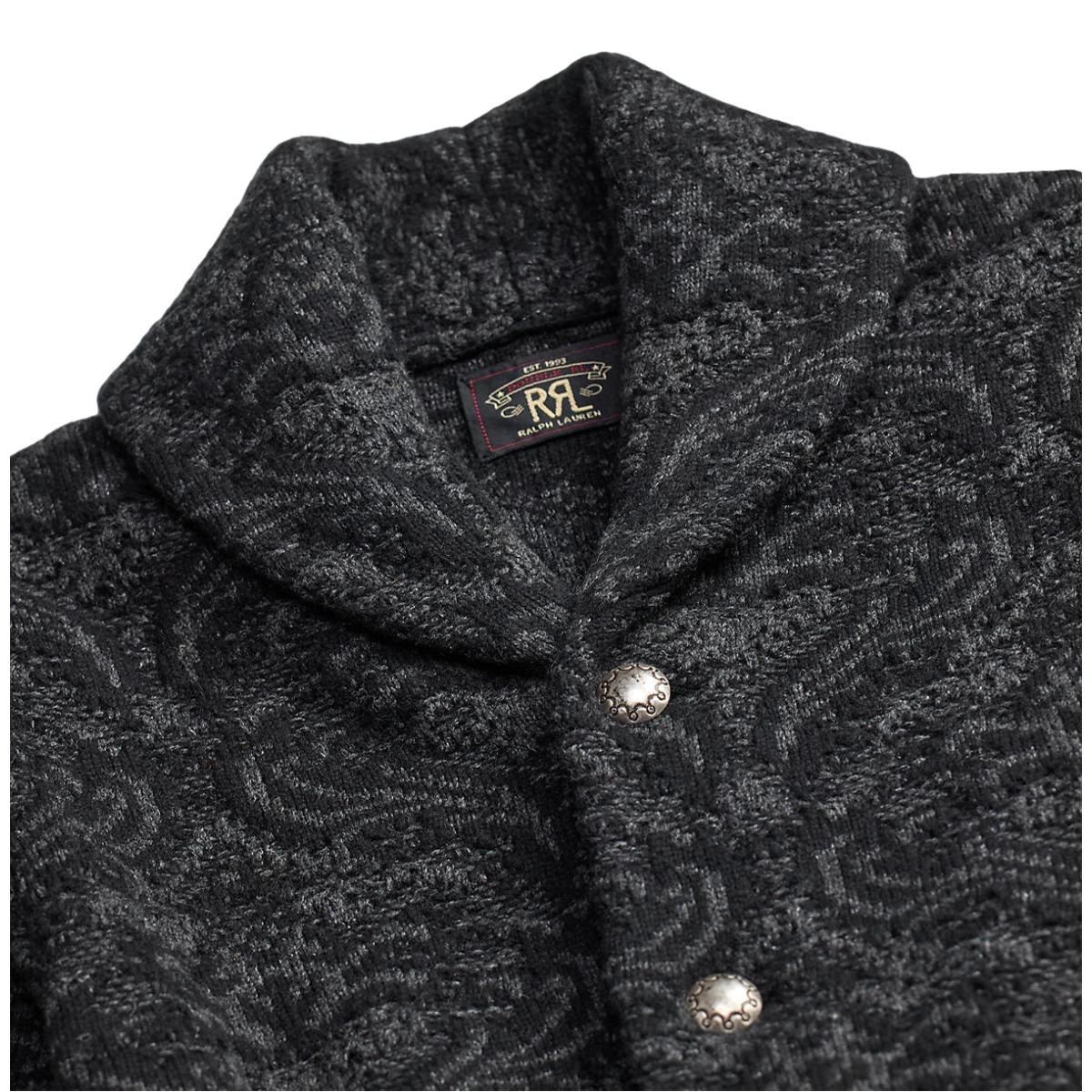 Wool-Cotton Ranch Cardigan Black Multi - Sweater
