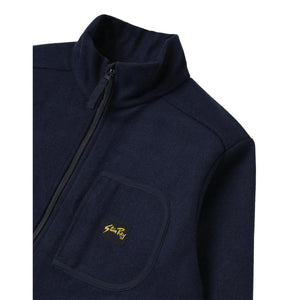 Wool Fleece Jacket Navy Heather - outerwear