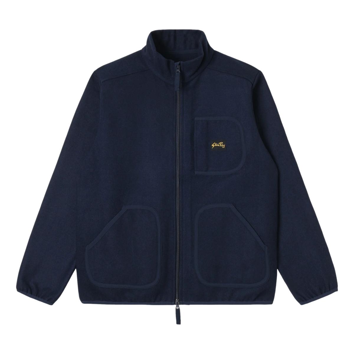 Wool Fleece Jacket Navy Heather - outerwear