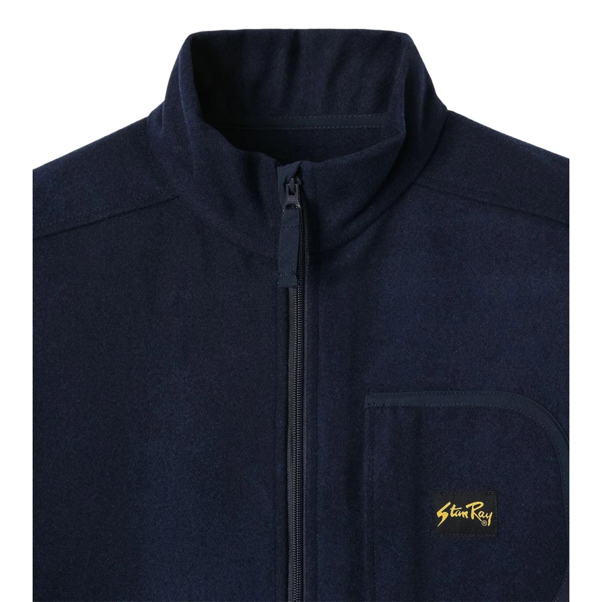 Wool Fleece Jacket Navy Heather - outerwear