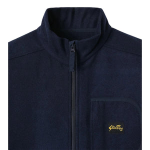 Wool Fleece Jacket Navy Heather - outerwear