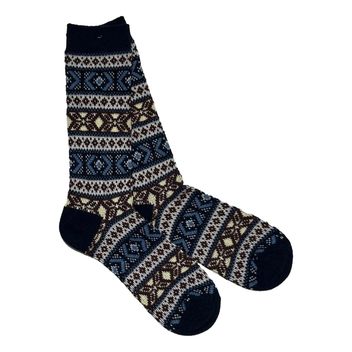 Wool JQ Crew Navy Socks