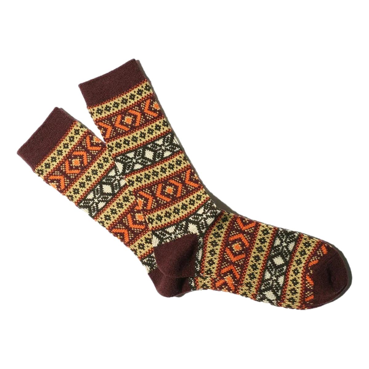 Wool JQ Crew Wine - Socks