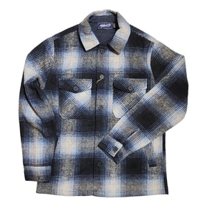 Wool Navy Plaid Overshirt - Overshirt