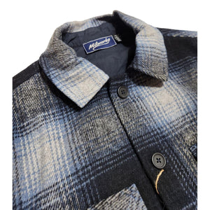 Wool Navy Plaid Overshirt - Overshirt