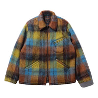 Wool Plaid Sports Jacket Brown - outerwear